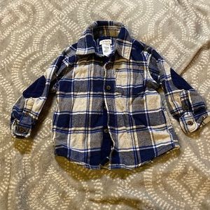 Carters 12 Month Blue/Gray Flannel